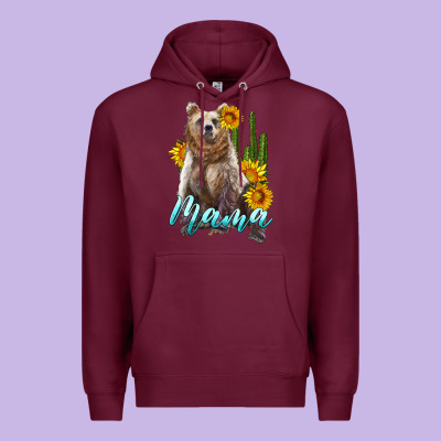 Mama Bear With Sunflowers And Cactus Premium Hoodie Designed By Artiststas
