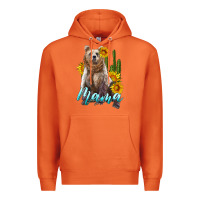 Carrot mama bear with sunflowers and cactus Premium Hoodie - Artiststas