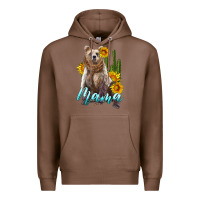 Chestnut mama bear with sunflowers and cactus Premium Hoodie - Artiststas