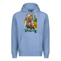 Colony Blue mama bear with sunflowers and cactus Premium Hoodie - Artiststas