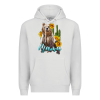 Dove Grey mama bear with sunflowers and cactus Premium Hoodie - Artiststas