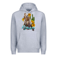 Heather Grey mama bear with sunflowers and cactus Premium Hoodie - Artiststas