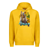 Lemon mama bear with sunflowers and cactus Premium Hoodie - Artiststas