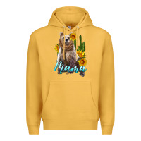 Mustard mama bear with sunflowers and cactus Premium Hoodie - Artiststas