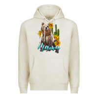 Oatmeal Heather mama bear with sunflowers and cactus Premium Hoodie - Artiststas