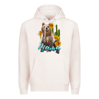 Pale Pink mama bear with sunflowers and cactus Premium Hoodie - Artiststas