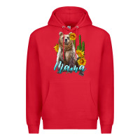 Red mama bear with sunflowers and cactus Premium Hoodie - Artiststas