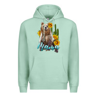 Seafoam mama bear with sunflowers and cactus Premium Hoodie - Artiststas