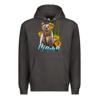 Smoke mama bear with sunflowers and cactus Premium Hoodie - Artiststas