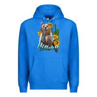True Royal mama bear with sunflowers and cactus Premium Hoodie - Artiststas