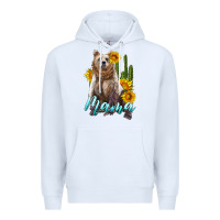 White mama bear with sunflowers and cactus Premium Hoodie - Artiststas