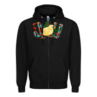 Black Christmas Joy With Chick Zipper Hoodie - RanaPortraitStore