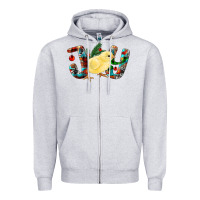 Heather Grey Christmas Joy With Chick Zipper Hoodie - RanaPortraitStore