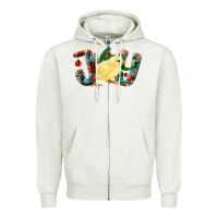 Oatmeal Heather Christmas Joy With Chick Zipper Hoodie - RanaPortraitStore