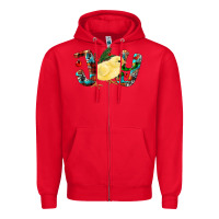 Red Christmas Joy With Chick Zipper Hoodie - RanaPortraitStore