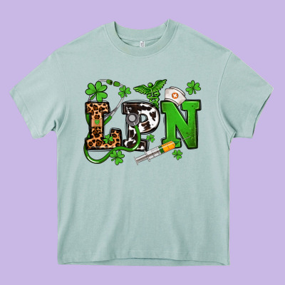 St. Patrick's Day Lpn Heavy Core Tee Designed By Oliviacreatesart