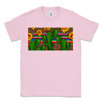 Bubblegum Pink sunflowers and cactus license plate Classic Tee - Artiststas