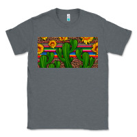 Charcoal Heather sunflowers and cactus license plate Classic Tee - Artiststas