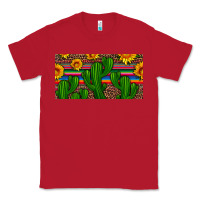 Red sunflowers and cactus license plate Classic Tee - Artiststas