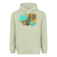 Matcha turquoise leopard patch Heavyweight Hoodie - Jasminsmagicworld