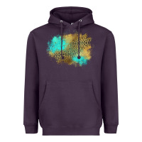 Plum turquoise leopard patch Heavyweight Hoodie - Jasminsmagicworld