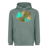 Sage turquoise leopard patch Heavyweight Hoodie - Jasminsmagicworld