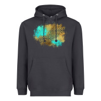 Smoke turquoise leopard patch Heavyweight Hoodie - Jasminsmagicworld