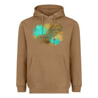 Toasted Coconut turquoise leopard patch Heavyweight Hoodie - Jasminsmagicworld