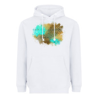 White turquoise leopard patch Heavyweight Hoodie - Jasminsmagicworld