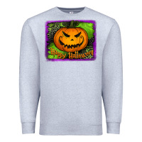 Heather Grey happy halloween jack o' lantern pumpkin Premium Sweatshirt - Jasminsmagicworld