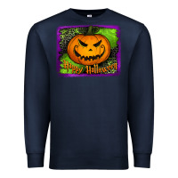 Navy happy halloween jack o' lantern pumpkin Premium Sweatshirt - Jasminsmagicworld