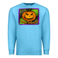 Ocean Blue happy halloween jack o' lantern pumpkin Premium Sweatshirt - Jasminsmagicworld