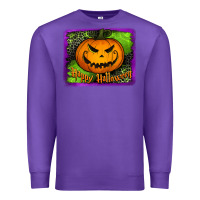 Purple happy halloween jack o' lantern pumpkin Premium Sweatshirt - Jasminsmagicworld