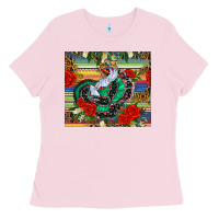 Bubblegum Pink flamenco dancer tumbler Ladies Tee - BundleAndBundleShop