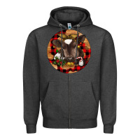 Charcoal Heather Christmas Baby Cow Zipper Hoodie - RanaPortraitStore