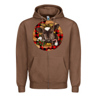 Chestnut Christmas Baby Cow Zipper Hoodie - RanaPortraitStore