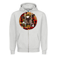 Dove Grey Christmas Baby Cow Zipper Hoodie - RanaPortraitStore