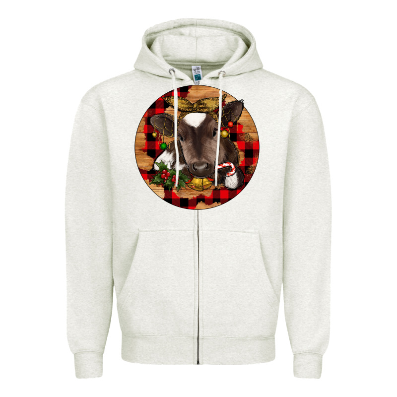 Christmas Baby Cow Zipper Hoodie by RanaPortraitStore | Teevron