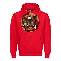 Red Christmas Baby Cow Zipper Hoodie - RanaPortraitStore