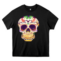 Black Cinco de mayo skull Heavy Core Tee - FaDigitalArtStudio