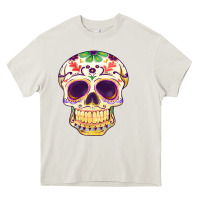 Cream Cinco de mayo skull Heavy Core Tee - FaDigitalArtStudio
