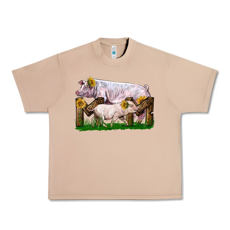 Mom With White Chester Pig And Baby Pig Urban Heavy Tee by LillyAllenDesigns | Teevron