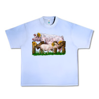 Grape Ice Mom With White Chester Pig And Baby Pig Urban Heavy Tee - LillyAllenDesigns