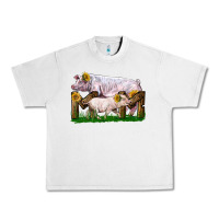Lunar Rock Mom With White Chester Pig And Baby Pig Urban Heavy Tee - LillyAllenDesigns