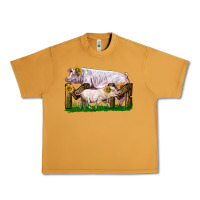 Peanut Butter Mom With White Chester Pig And Baby Pig Urban Heavy Tee - LillyAllenDesigns