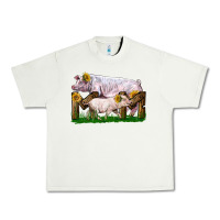 Pistachio Mom With White Chester Pig And Baby Pig Urban Heavy Tee - LillyAllenDesigns