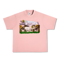 Salmon Mom With White Chester Pig And Baby Pig Urban Heavy Tee - LillyAllenDesigns
