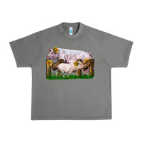 Tornado Mom With White Chester Pig And Baby Pig Urban Heavy Tee - LillyAllenDesigns
