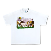 White Mom With White Chester Pig And Baby Pig Urban Heavy Tee - LillyAllenDesigns