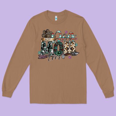 Best Dog Mom Ever Long Sleeve Tee Designed By Sublimationcraftshop